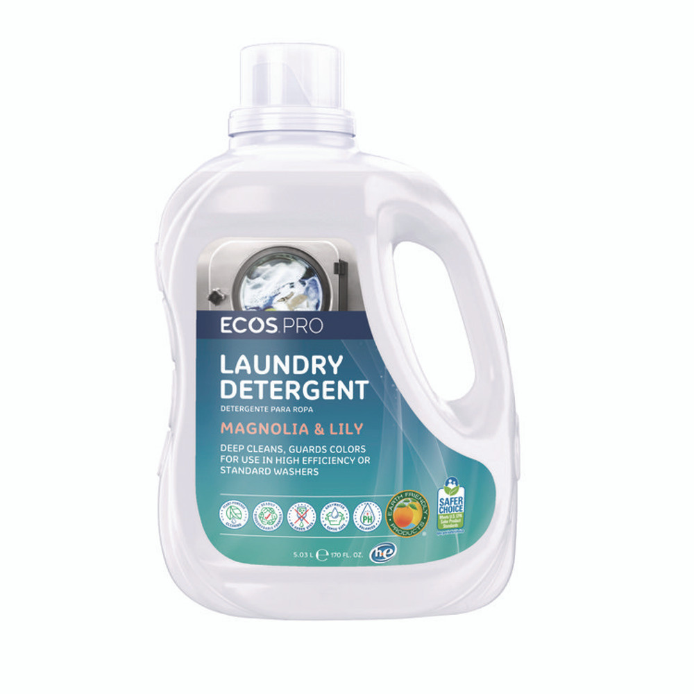 EARTH FRIENDLY PRODUCTS ECOS® PL937202CT Laundry Detergent Liquid, Magnolia and Lily Scent, 170 oz Jug, 2/Carton