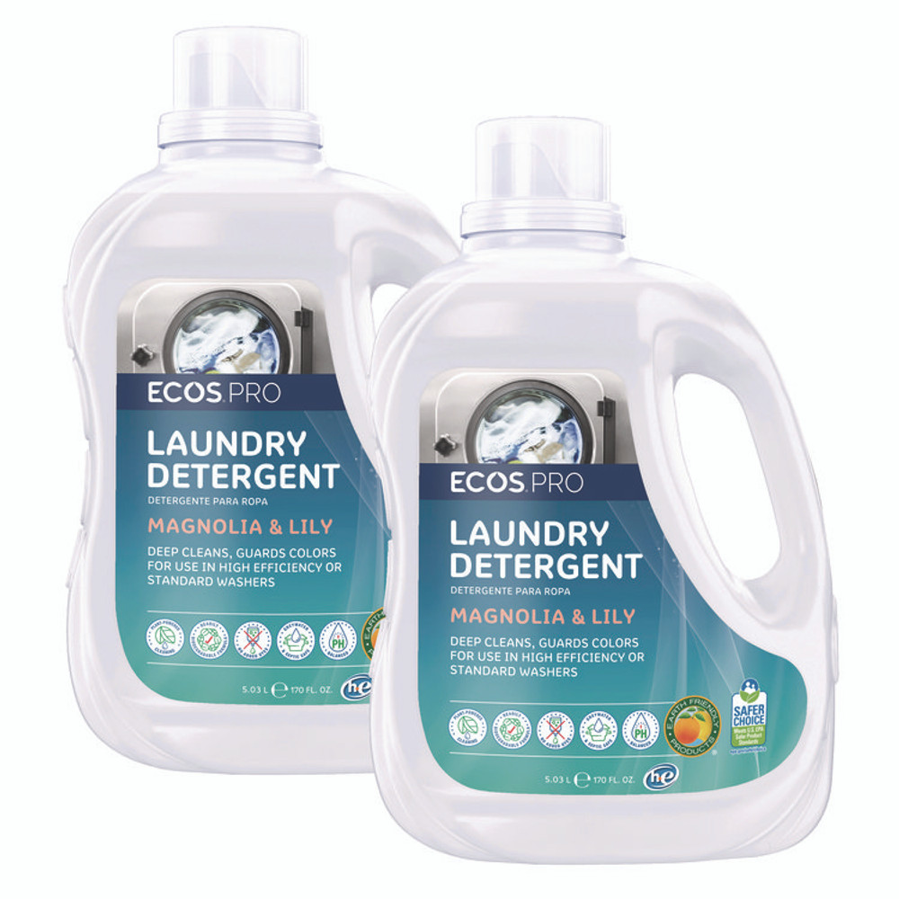 EARTH FRIENDLY PRODUCTS ECOS® PL937202CT Laundry Detergent Liquid, Magnolia and Lily Scent, 170 oz Jug, 2/Carton
