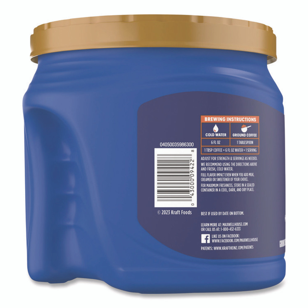 KRAFT FOODS, INC Maxwell House® 09422CT Coffee, Original, 27.5 oz Canister, 6/Carton