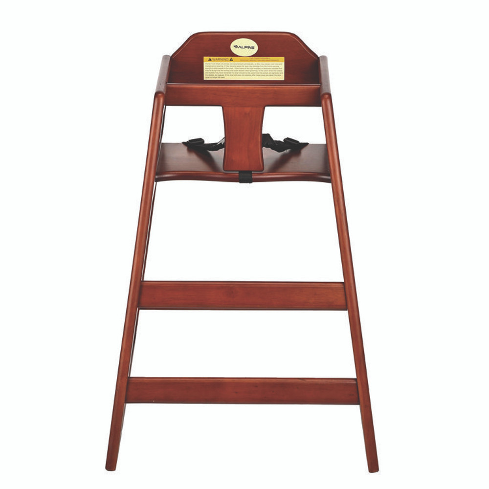 ALPINE INDUSTRIES ALP41201MA Wooden Stackable High Chair, Supports Up to 50 lb, 29.02" h, Mahogany