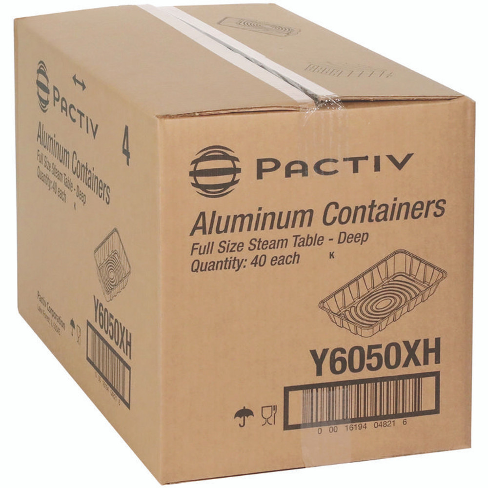 PACTIV EVERGREEN CORPORATION Y6050XH Aluminum Steam Table Pan, Full-Size Deep, 3.4" Deep, 19.6 x 11.6, 40/Carton