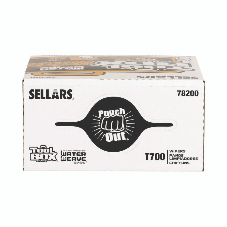 SELLARS ABSORBENT MATERIALS, INC. 78200 TOOLBOX WaterWeave T700 Wipers, 1-Ply, 8.27 x 16.5, White, 100 Sheets/Box, 8 Boxes/Carton