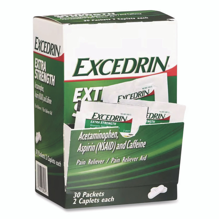 ACME UNITED CORPORATION Excedrin® 2756950 X-Strength Caplets, 2 Caplets/Packet, 30 Packets/Box