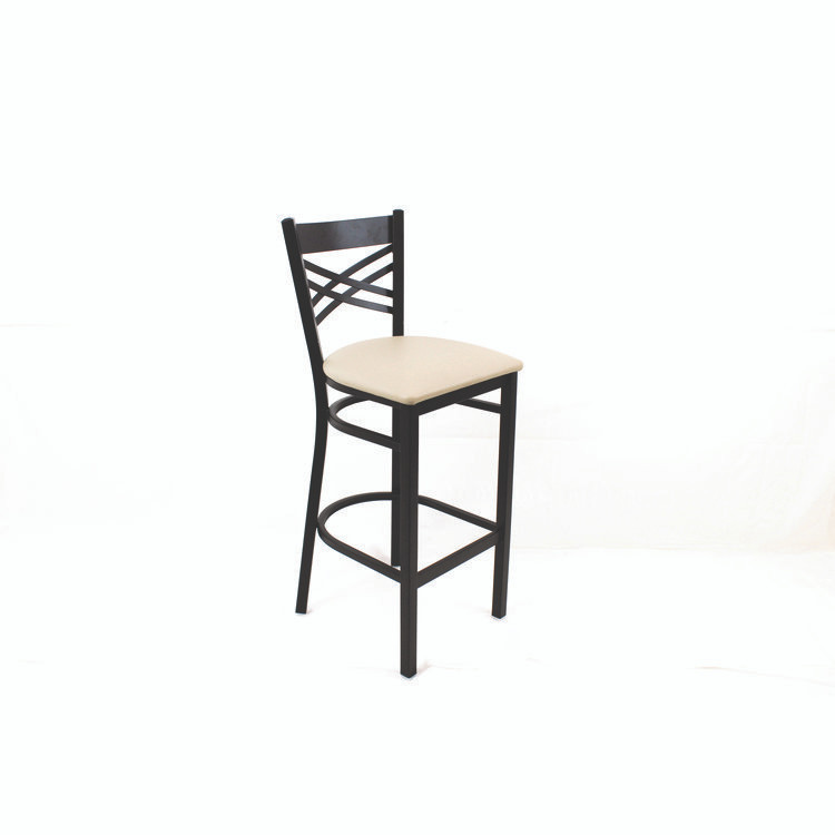 JMC FURNITURE XBSBVSCRM X Series Barstool, Supports Up to 300 lb, 29.5" Seat Height, Cream Seat, Black Back, Black Base