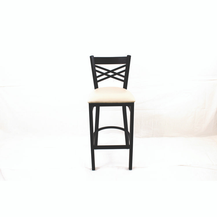JMC FURNITURE XBSBVSCRM X Series Barstool, Supports Up to 300 lb, 29.5" Seat Height, Cream Seat, Black Back, Black Base