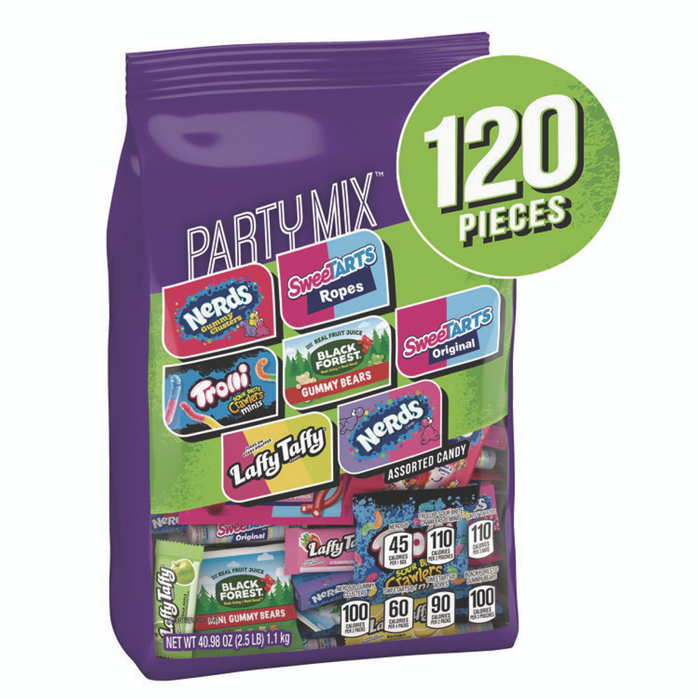 FERRARA CANDY CO 22002359 Party Mix Stand-Up Bag, 120 Pieces, Assorted Flavors, 2.5 lb Bag