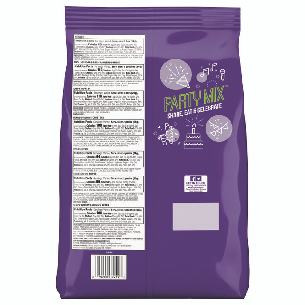 FERRARA CANDY CO 22002359 Party Mix Stand-Up Bag, 120 Pieces, Assorted Flavors, 2.5 lb Bag
