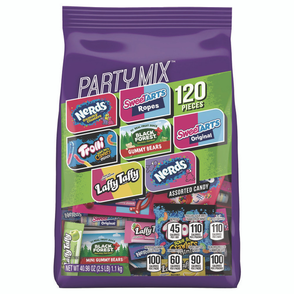 FERRARA CANDY CO 22002359 Party Mix Stand-Up Bag, 120 Pieces, Assorted Flavors, 2.5 lb Bag
