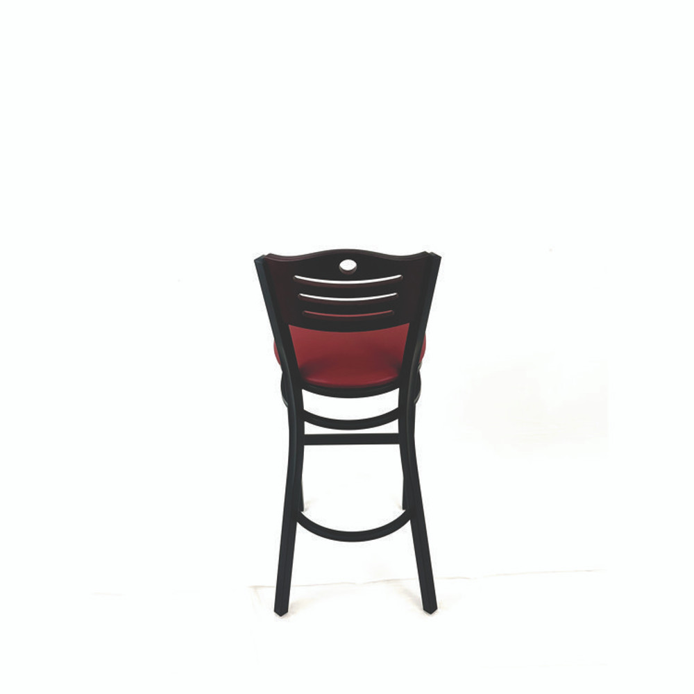 JMC FURNITURE EBBVBURB Eagle Series Barstool, Supports Up to 300 lb, 28.5" Seat Height, Burgundy Seat, Dark Mahogany Back, Black Base