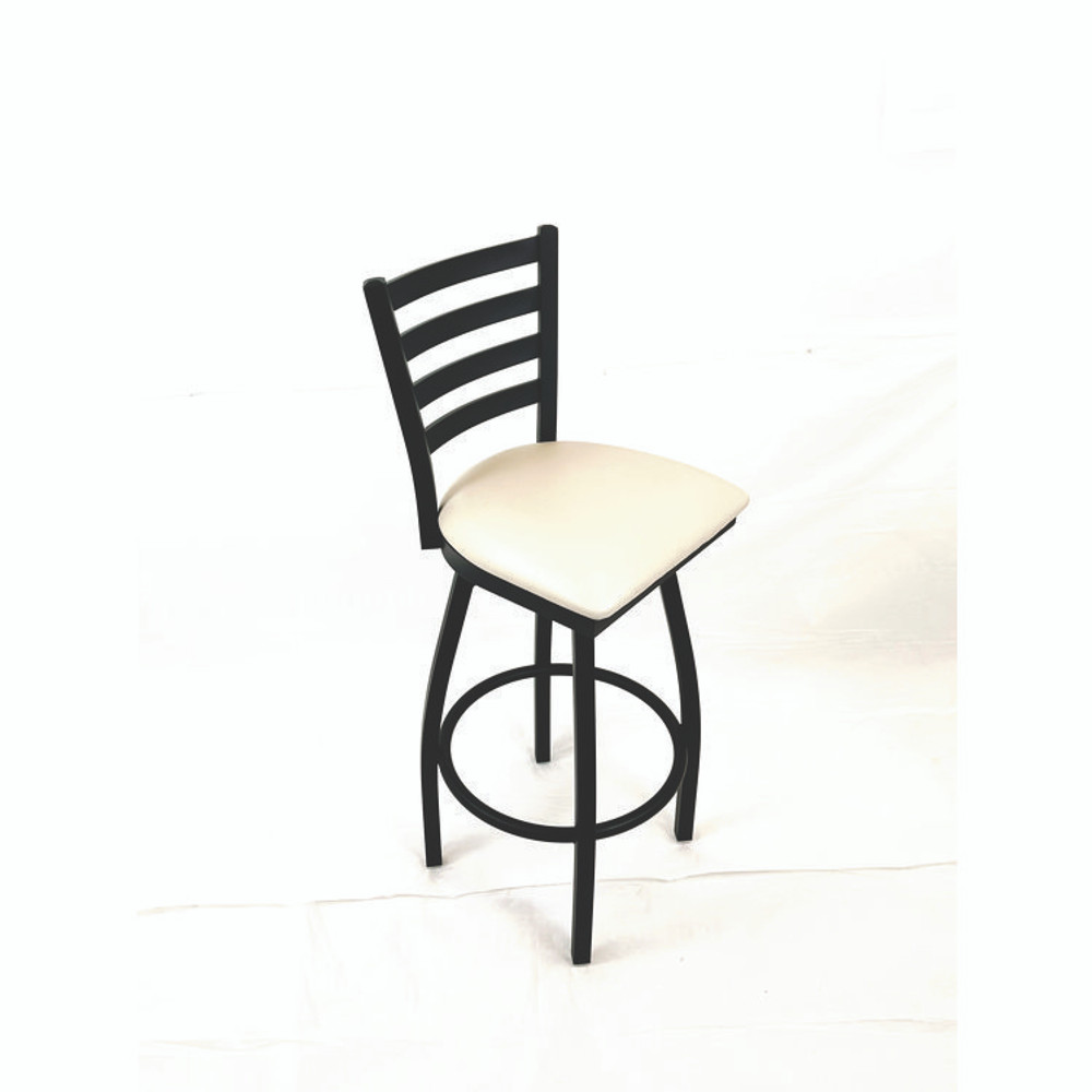 JMC FURNITURE BBBVSCRM Boggs Series Barstool, Supports Up to 300 lb, 30.5" Seat Height, Cream Seat, Black Back, Black Base