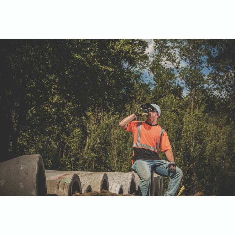 TENACIOUS HOLDINGS, INC. ergodyne® 22624 GloWear 8280BK Class 2 Performance T-Shirt with Black Bottom, 10X-Large Long, Orange