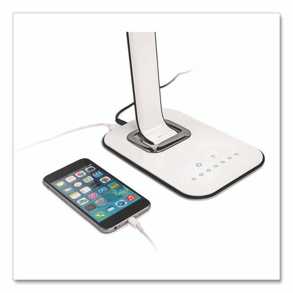 MOUNT-IT! TS7005 Turcom RelaxaLight Dimmable LED Desk Lamp with USB, Adjustable Neck, 16" to 28.5" High, White