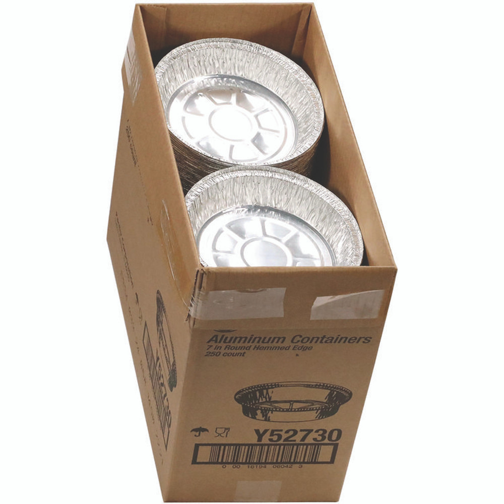 PACTIV EVERGREEN CORPORATION Y52730 Aluminum Take-Out Container, 24 oz, 7" Diameter x 1.53" h, Silver, 250/Carton