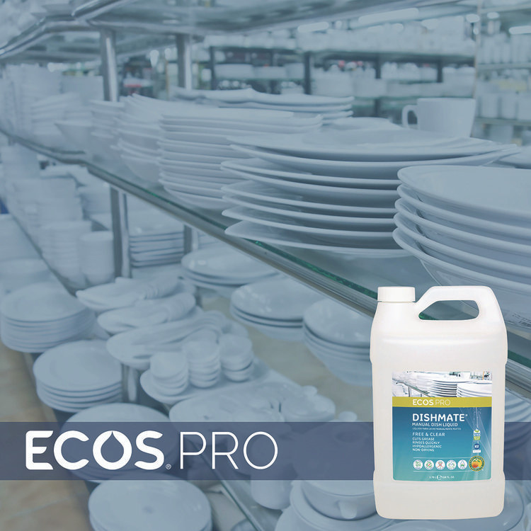 EARTH FRIENDLY PRODUCTS ECOS® PL972104CT Dishmate Manual Dish Liquid, Free and Clear, 1 gal Jug, 4/Carton