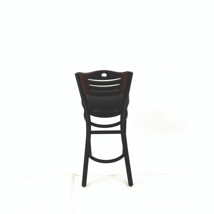JMC FURNITURE EBBVBLKC Eagle Series Barstool, Supports Up to 300 lb, 28.5" Seat Height, Black Seat, Dark Walnut Back, Black Base