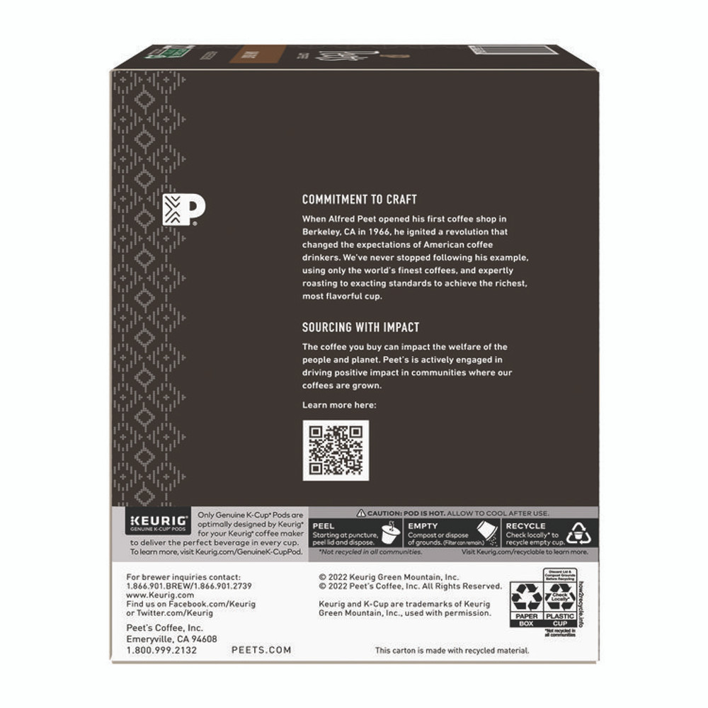 PEETS Peet's Coffee & Tea® 6546 House Blend Coffee K-Cups, 22/Box