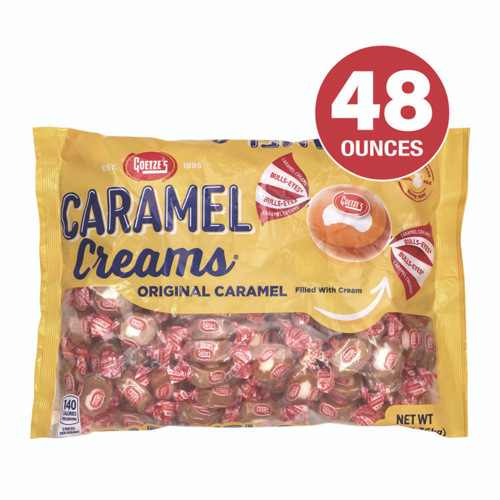 GOETZE'S CANDY COMPANY Goetze’s 22002357 Caramel Creams Candy, Caramel, 48 oz Bag