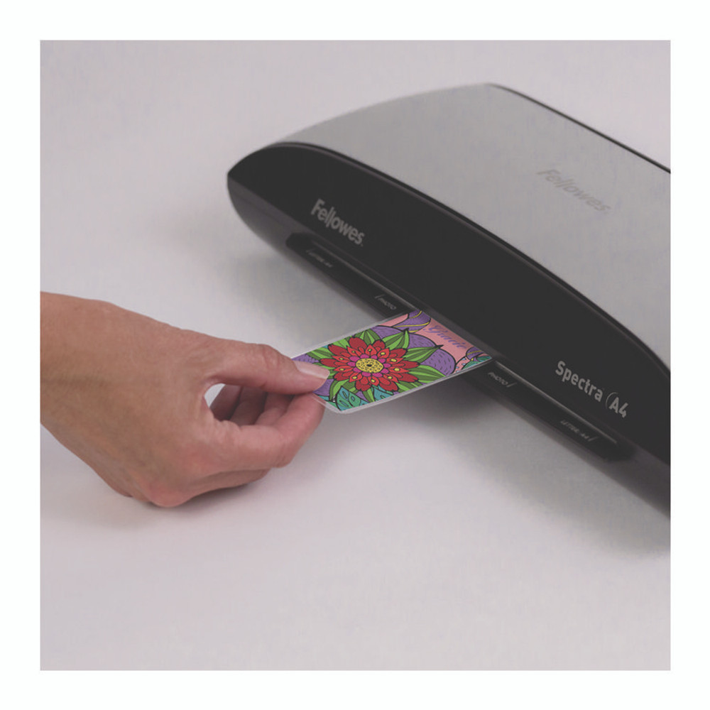 FELLOWES MFG. CO. 52059 Laminating Pouches, 7 mil, 3.75" x 2.25", Clear Gloss, 100/Pack
