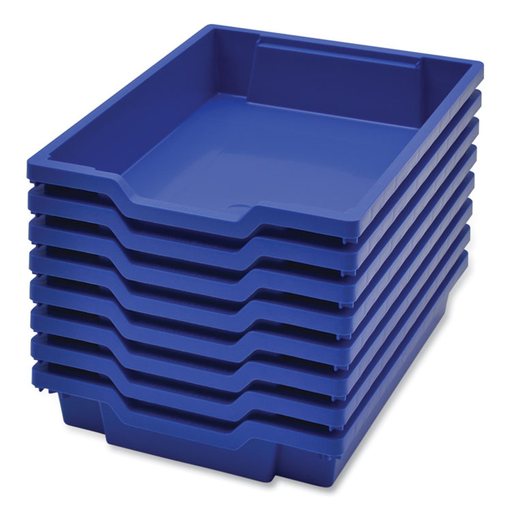 GRATNELLS USA, LLC FS0106P8 F1 Shallow Trays for Gratnells Storage Frames and Trolleys, 1.85 gal Capacity, 12.28" x 16.81" x 3.25", Royal Blue, 8/Pack