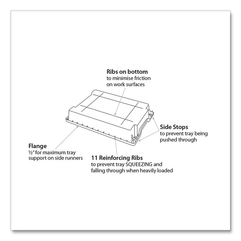 GRATNELLS USA, LLC FS0106P8 F1 Shallow Trays for Gratnells Storage Frames and Trolleys, 1.85 gal Capacity, 12.28" x 16.81" x 3.25", Royal Blue, 8/Pack