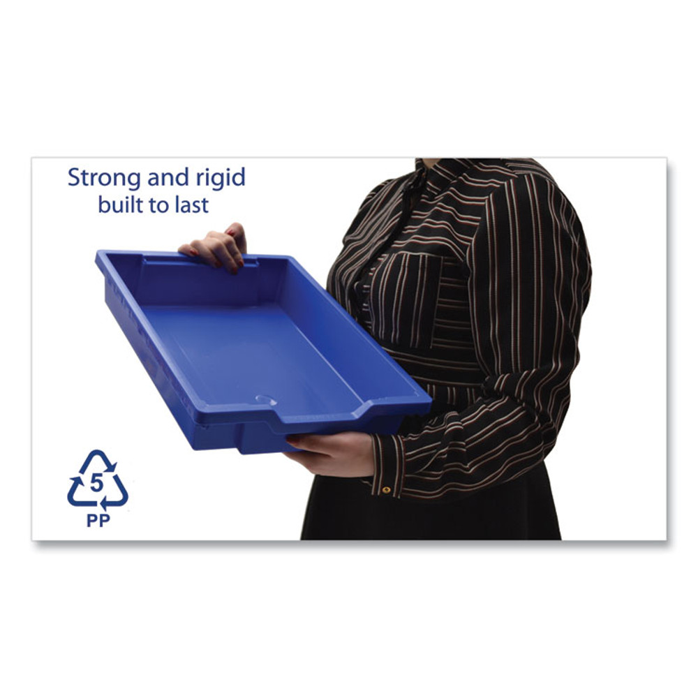 GRATNELLS USA, LLC FS0106P8 F1 Shallow Trays for Gratnells Storage Frames and Trolleys, 1.85 gal Capacity, 12.28" x 16.81" x 3.25", Royal Blue, 8/Pack