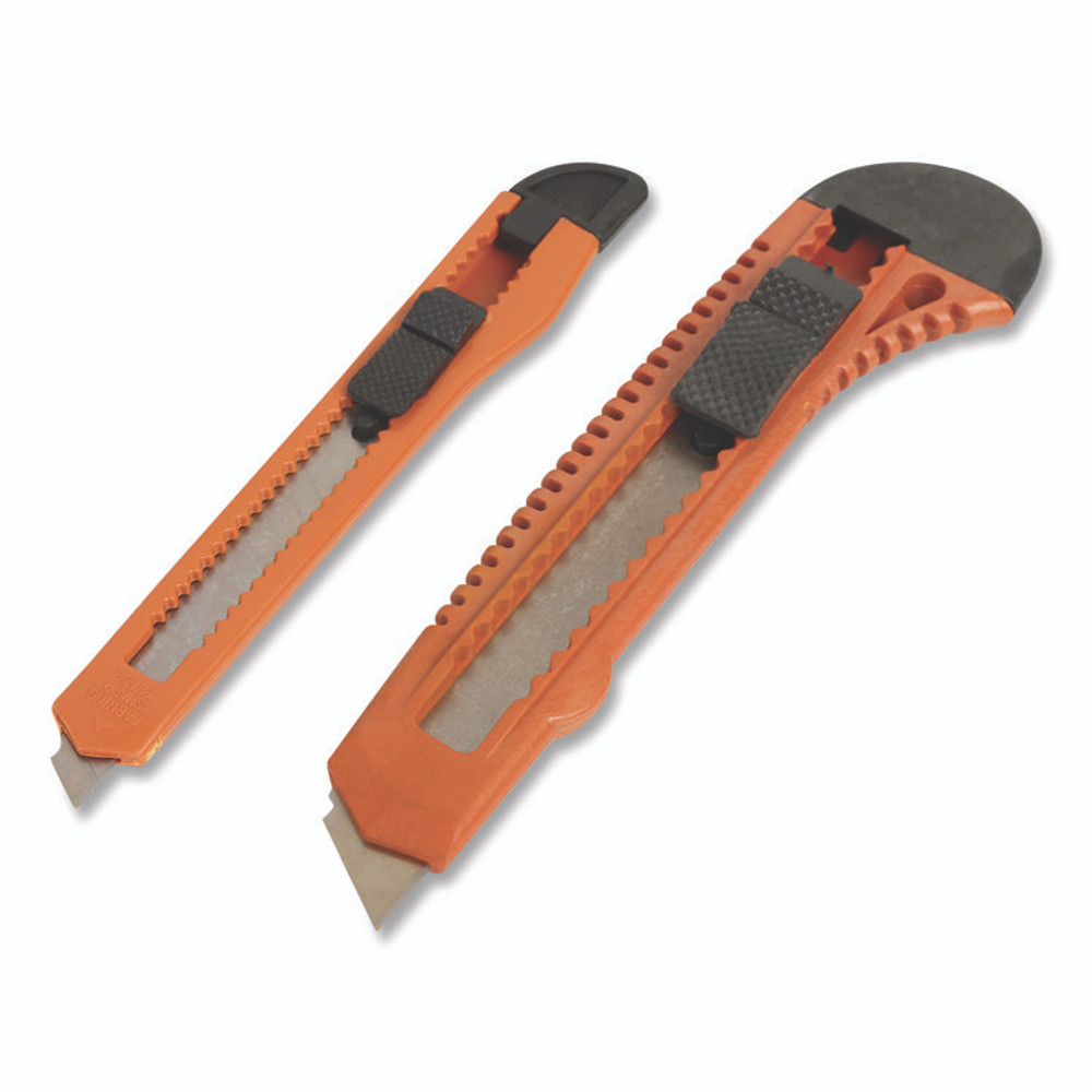 GREAT NECK SAW MFG. 2SBK Snap-Off Utility Knife Set, 9 mm Knife, 18 mm Knife, Orange/Black