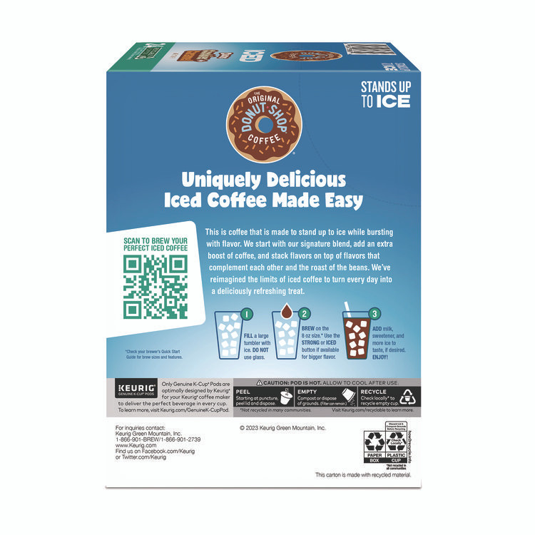 KEURIG DR PEPPER The Original Donut Shop® 5000373021 Iced Duos Cookies + Caramel Iced Coffee K-Cup Pods, 24/Box