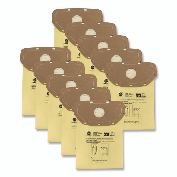 HOOVER COMPANY Commercial 24414061 Disposable Closed Collar Vacuum Bags, Allergen CB1, 10/Pack