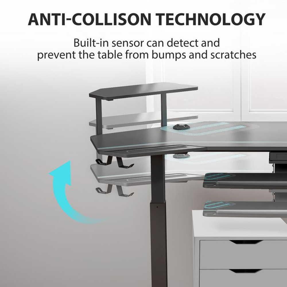 EUREKA ERGONOMIC ES71B Aero Standing Desk, 71.93" x 29.93" x 34.62" to 53.18", Black