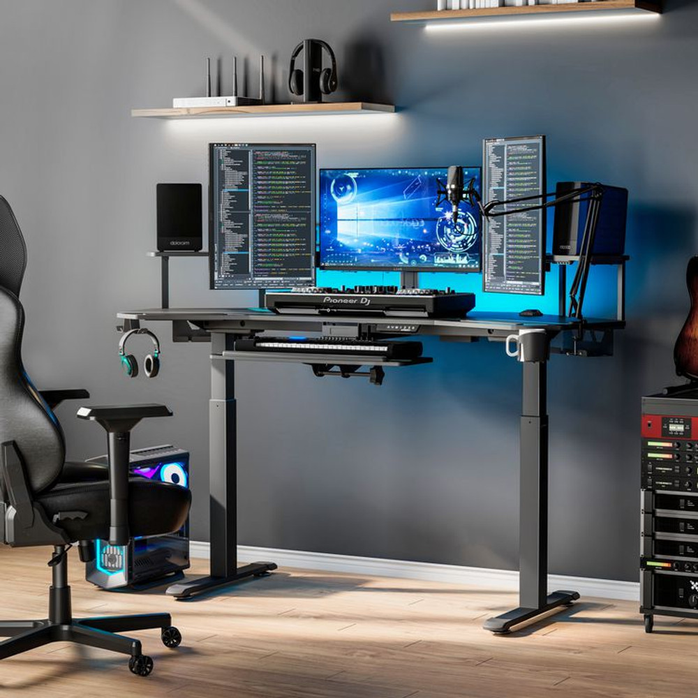 EUREKA ERGONOMIC ES71B Aero Standing Desk, 71.93" x 29.93" x 34.62" to 53.18", Black