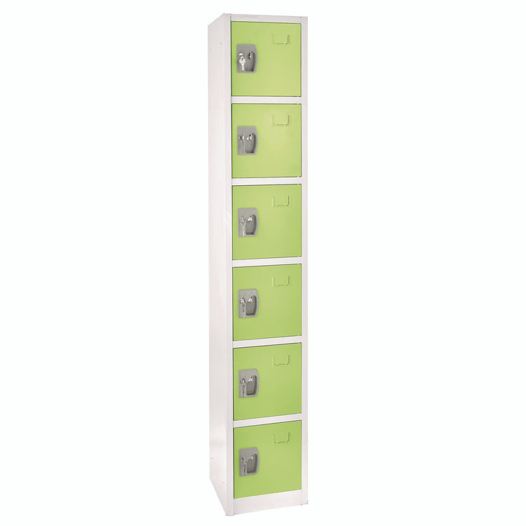 ADIROFFICE I629206GRN Steel Storage Locker, 6 Compartment, 12 x 12 x 72, Green