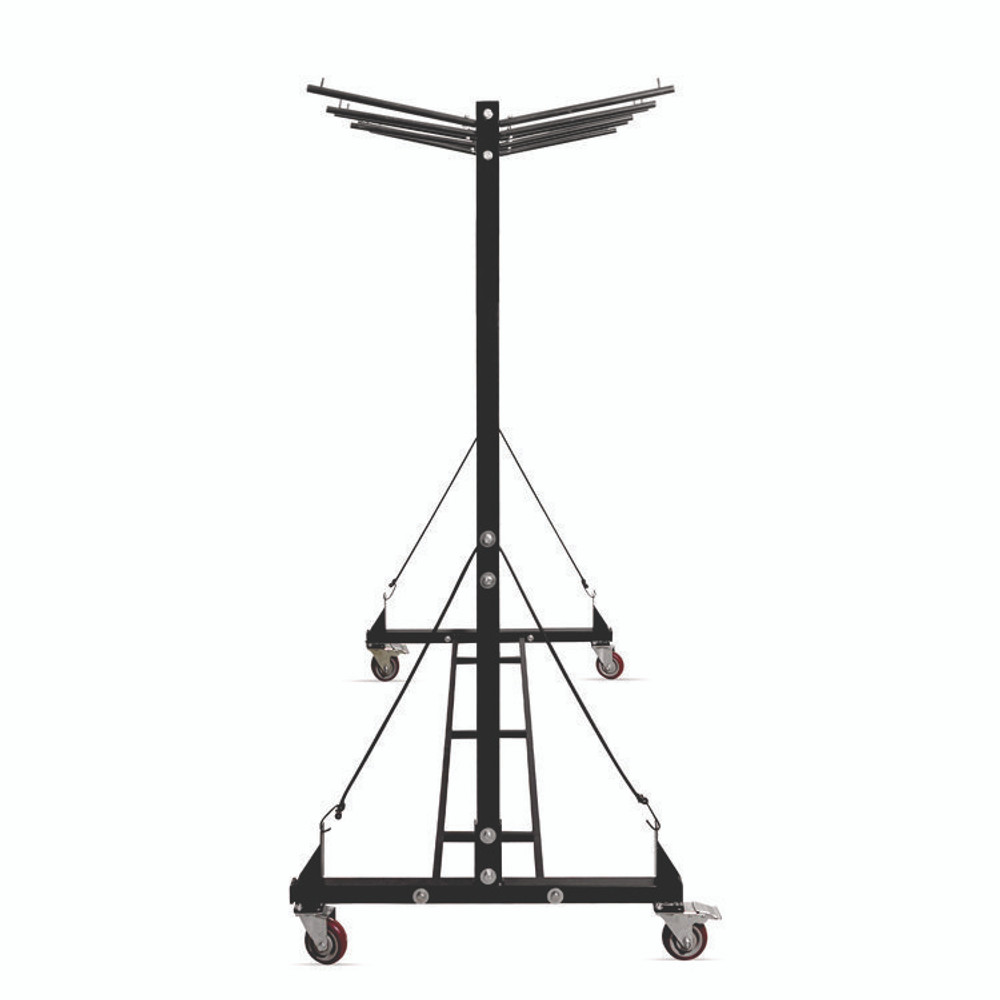 ADIROFFICE I69001 Folding Chair and Table Combo Cart, Metal, 600 lb Capacity, 33.7 x 65 x 67, Black