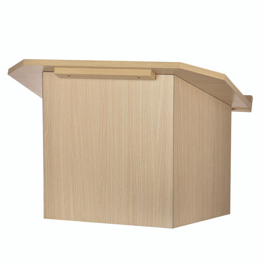 ADIROFFICE I66105MEO Foldable Tabletop Podium Lectern Speaker Stand, 27 x 16 x 19, Medium Oak