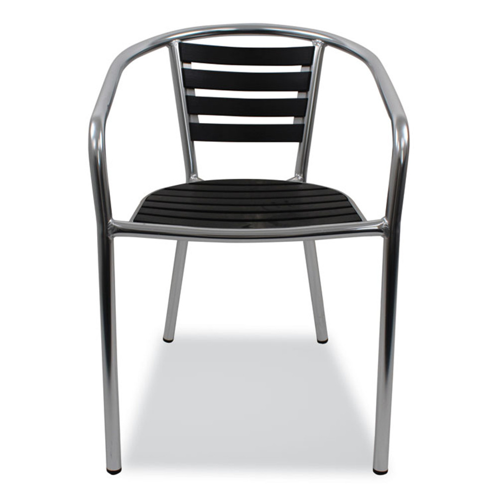 JMC FURNITURE PINACBLK Pinzon Series Chairs, Support Up to 300 lb, 18" Seat Height, Black/Silver Seat, Black/Silver Back, Silver Base
