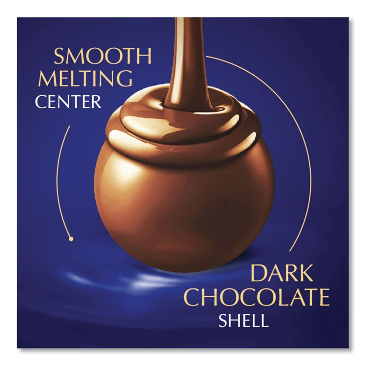 LINDT LAS3513 Lindor Dark Chocolate Truffles, 25.4 oz Box, 60/Box