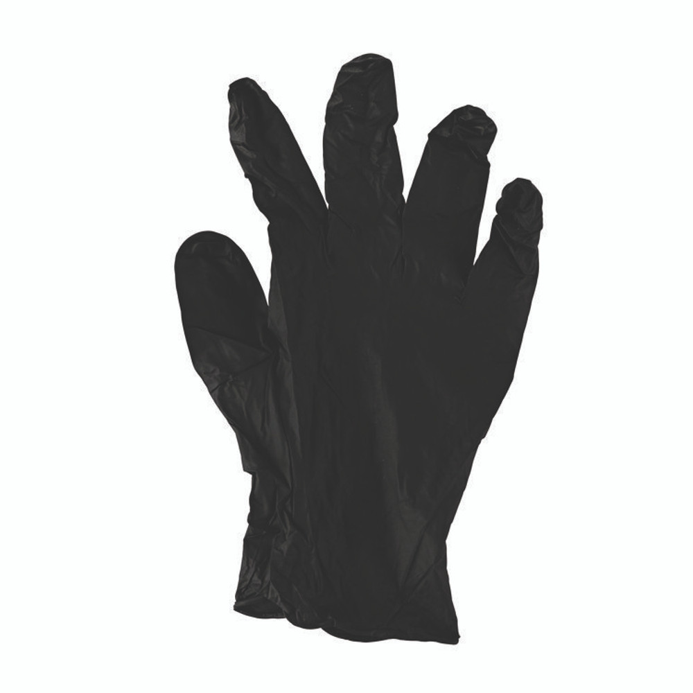 BOARDWALK 396SCTA 396 Series Disposable General-Purpose Nitrile Gloves, Powder-Free, Small, 4.4 mil Thick, 9.5" Long, Black, 100/BX, 10 BX/CT