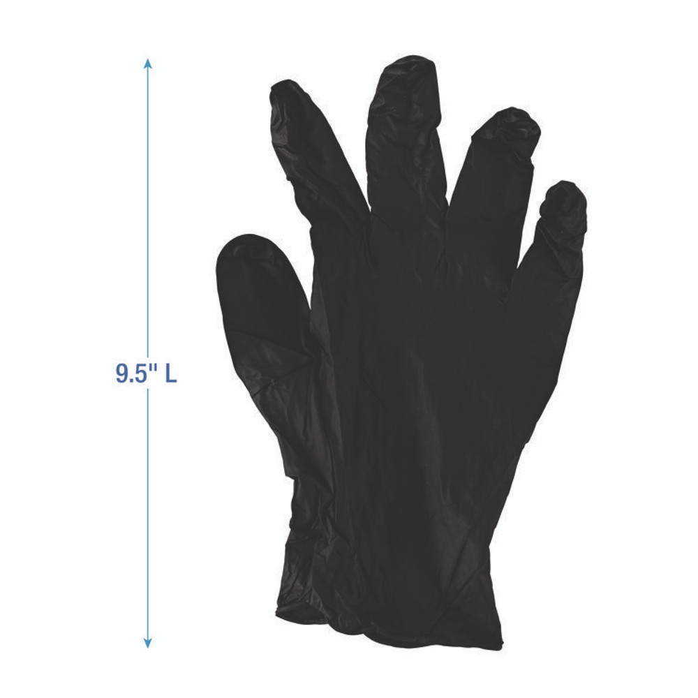 BOARDWALK 396SCTA 396 Series Disposable General-Purpose Nitrile Gloves, Powder-Free, Small, 4.4 mil Thick, 9.5" Long, Black, 100/BX, 10 BX/CT
