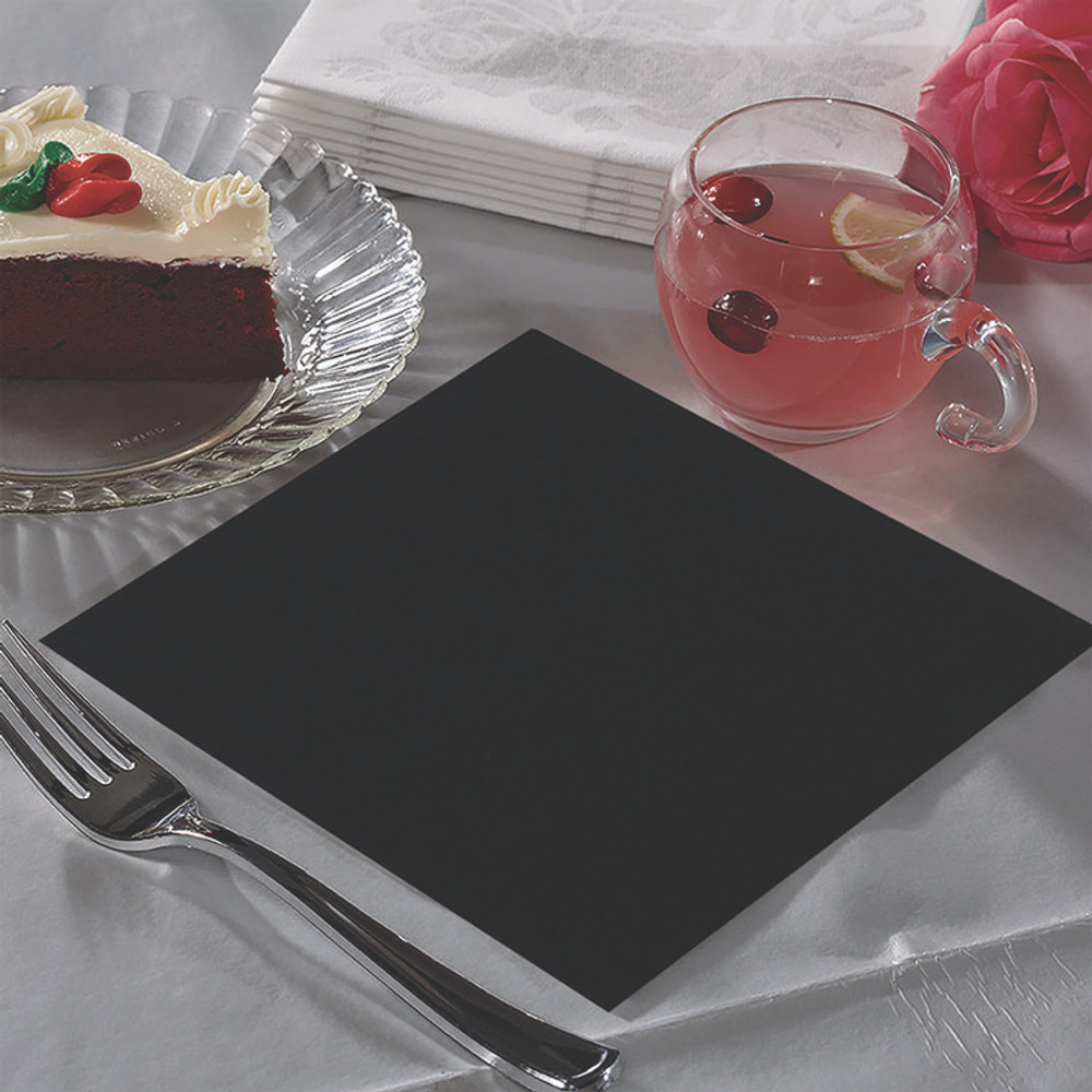 PATERSON PAPER NG01073 Beverage Napkins, 2-Ply, 9 x 9, Black, 1,000/Carton