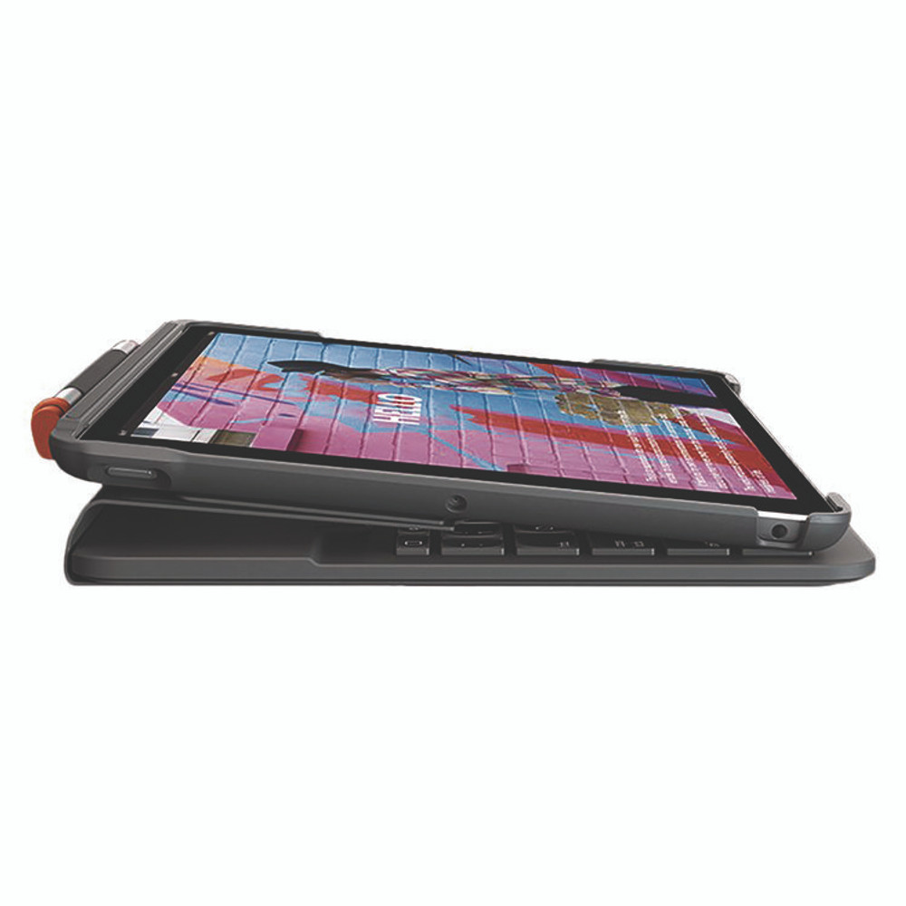 LOGITECH, INC. 24428106 Slim Folio Plastic Keyboard Case for iPad 7th, 8th Generation, Graphite