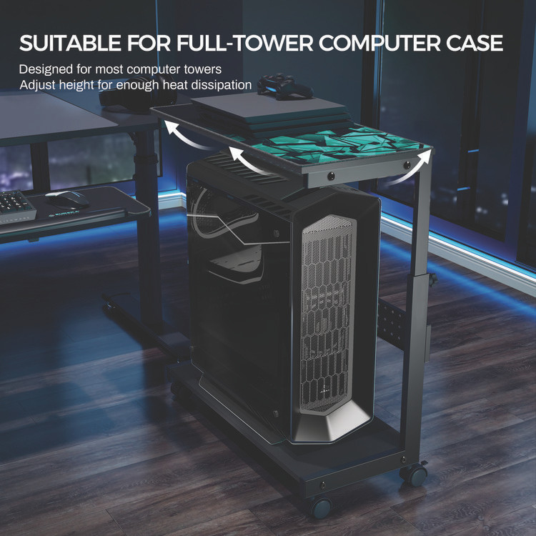 EUREKA ERGONOMIC ARCHB CPU Holder, Supports 88.2 lbs, 25.19 x 11.81 x 22.56 to 28.56, Black