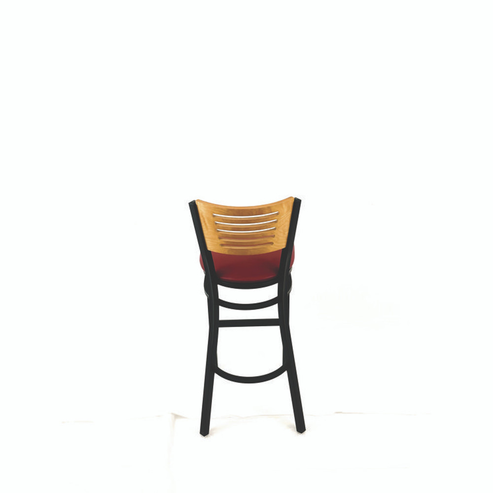 JMC FURNITURE JRBBVBURD Jones River Series Barstool, Supports Up to 300 lb, 28.5" Seat Height, Burgundy Seat, Natural Back, Black Base