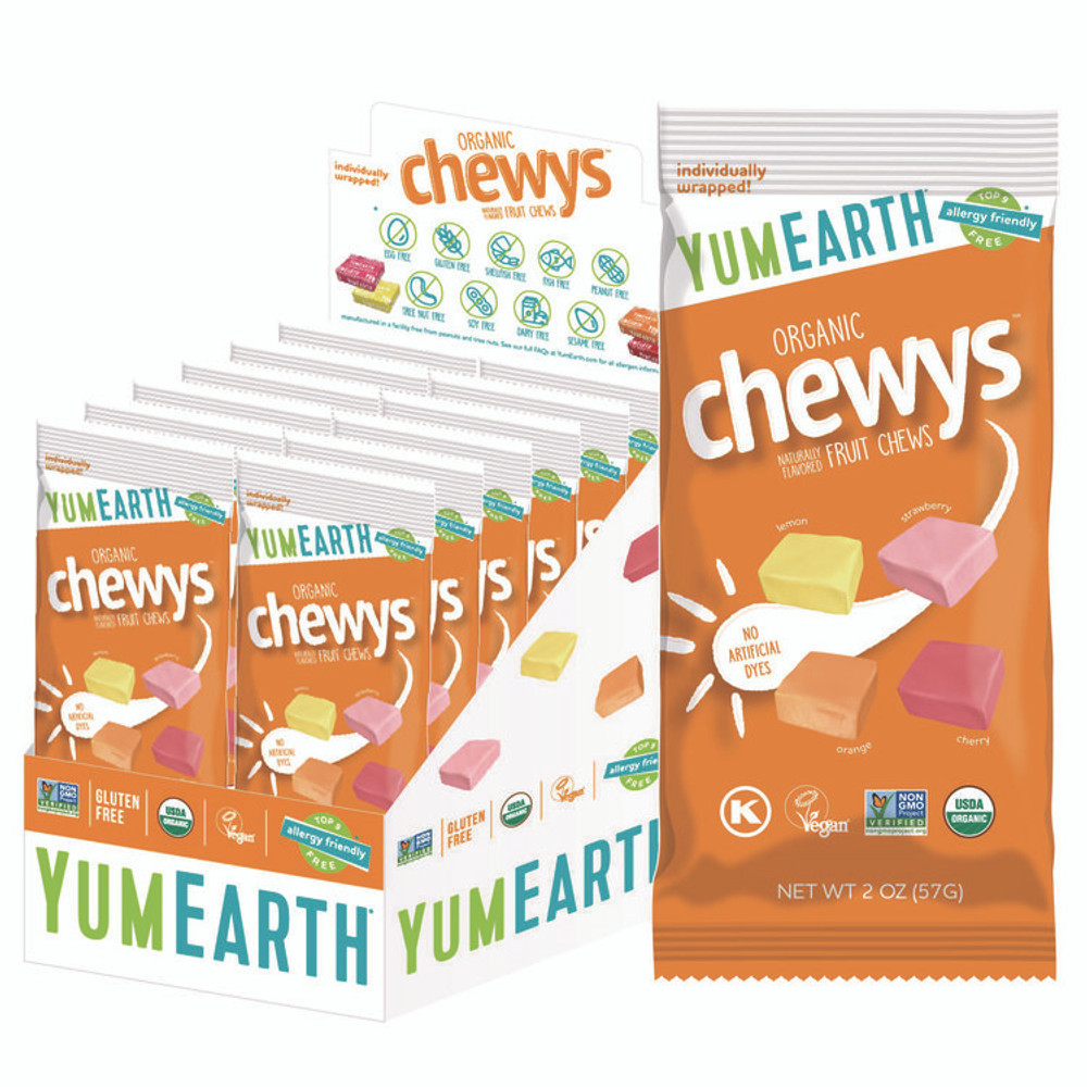 ADVANTUS CORPORATION YumEarth 22002291 Organic Chewys, Assorted Flavors, 2 oz Bag, 12/Carton