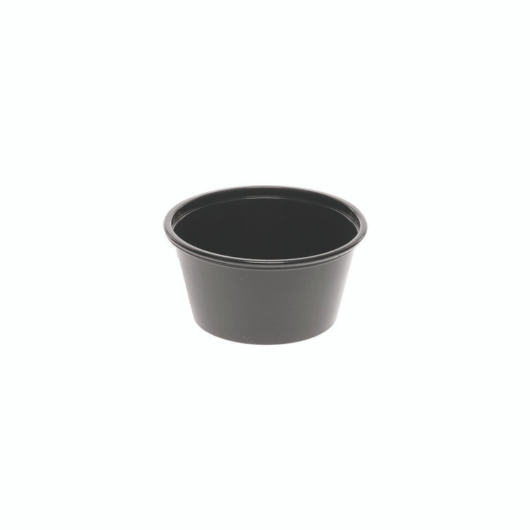 PACTIV EVERGREEN CORPORATION YSPP200EA Plastic Portion Cup, 2 oz., Black, 2,400/Carton