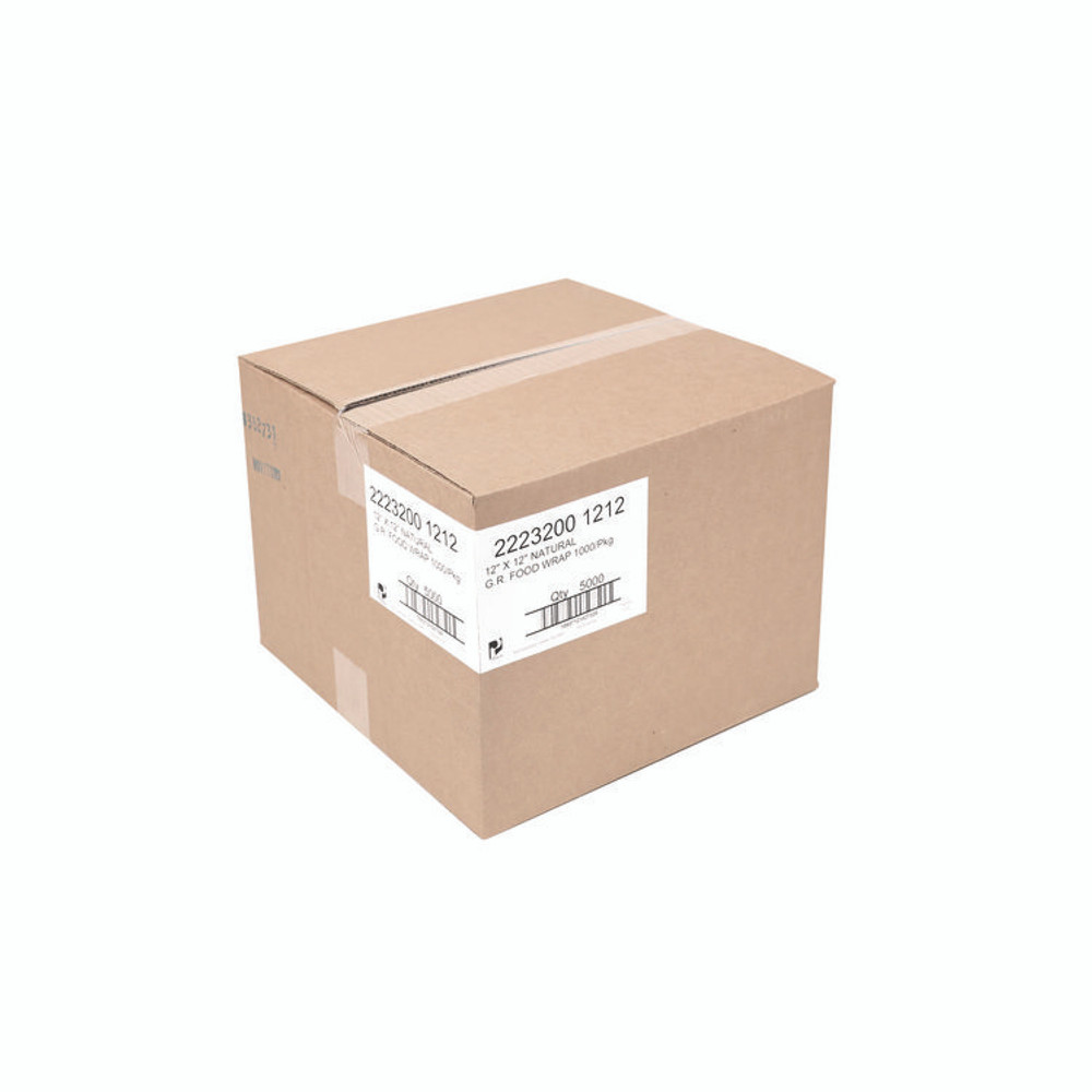 PATERSON PAPER WG01009 Grease-Resistant Food Wrap, 12 x 12, Natural, 5,000/Carton