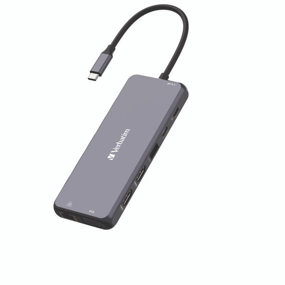VERBATIM CORPORATION 32154 USB-C Pro Multiport Hub14 Port, Gray