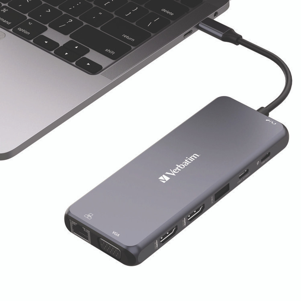 VERBATIM CORPORATION 32154 USB-C Pro Multiport Hub14 Port, Gray