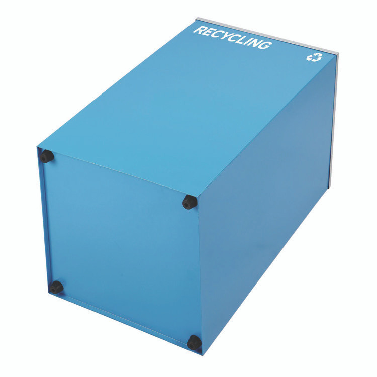 ALPINE INDUSTRIES 4450BLKKIT18 29 Gallon Trash/Recycling Cans, Steel, Blue Recycling Can/Mixed Lid, Green Compost Can and Black Trash Can with Square Lids