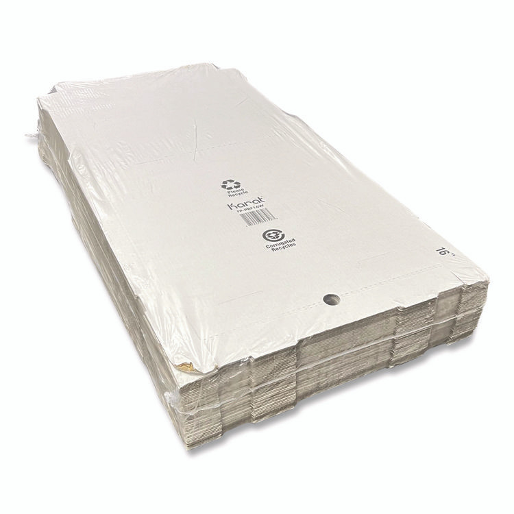 KARAT BY LOLLICUP FPPBF16W Corrugated Pizza Boxes, 16 x 16 x 1.97, White/Brown, 50/Carton