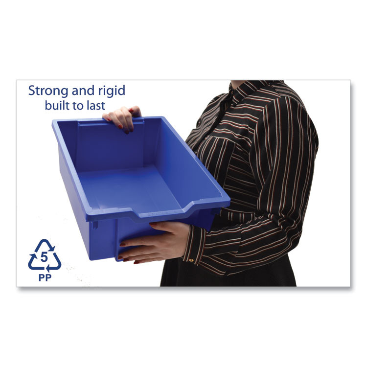 GRATNELLS USA, LLC FS0206P6 F2 Deep Trays for Gratnells Storage Frames and Trolleys, 3.57 gal Capacity, 12.28" x 16.81" x 6.25", Royal Blue, 6/Pack