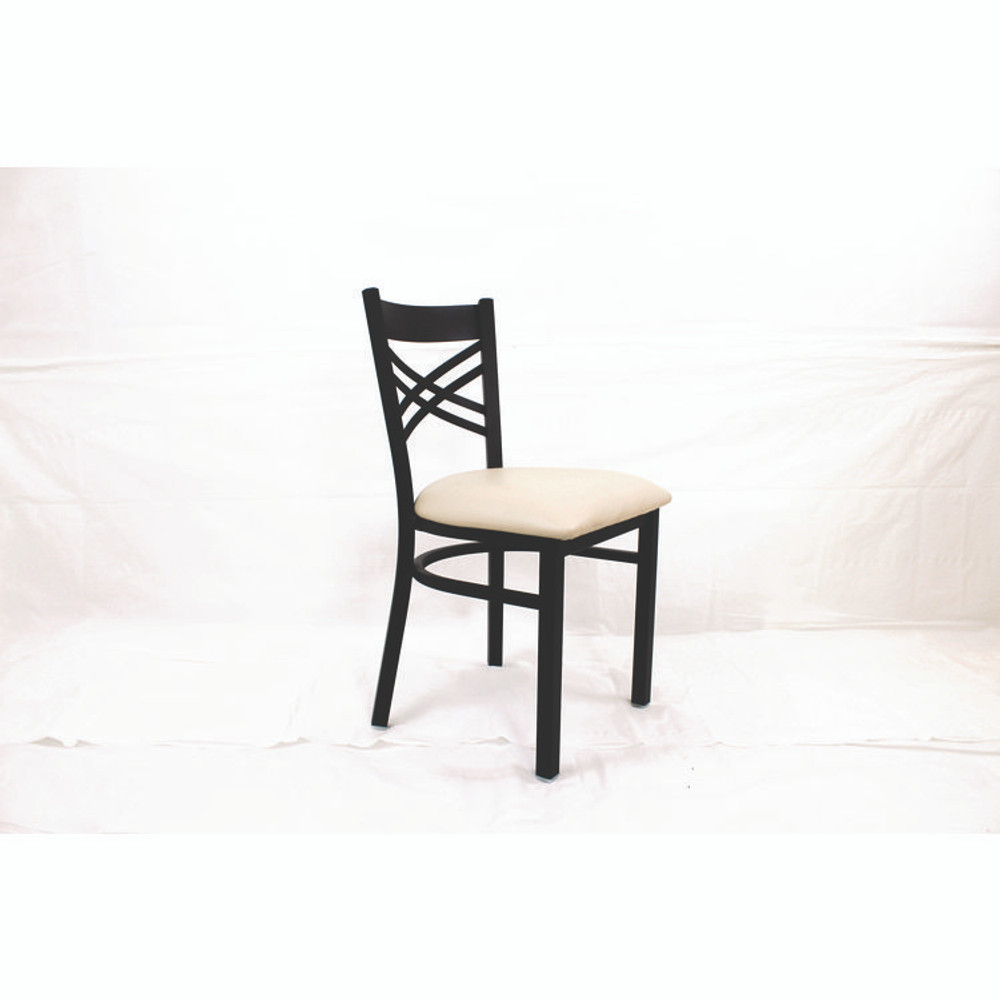 JMC FURNITURE XCHBVSCRM X Series Chair, Supports Up to 300 lb, 18" Seat Height, Cream Seat, Black Back, Black Base